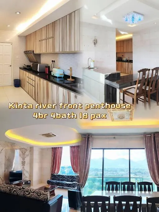 아파트 Ipoh Kinta River Front Luxury Pent House 4Br 18Pax